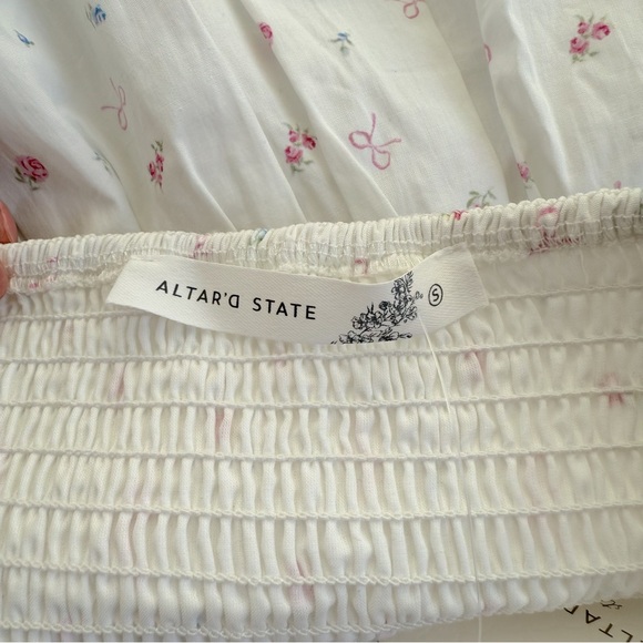 🆕 100% Cotton White Floral & Bows Coquette Corset Mini Dress - Picture 8 of 11